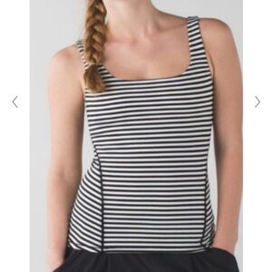 Lululemon Amala Tank Narrow Bold Stripe Black Angel Wing - Size 4